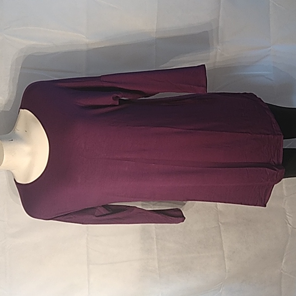 Azules women's eggplant long sleeve tunic top mew size small
